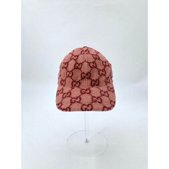 Gucci Pink Wool GG Pattern Baseball Cap With Adjustable Strap - Picture 4 of 10